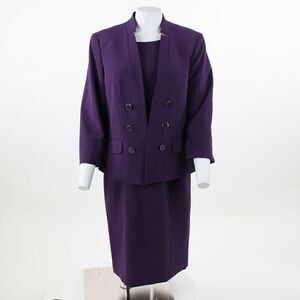 Le Suit Stand-Collar Dress Suit Plum 12